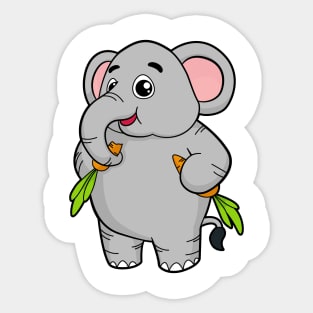 Elephants with Carrots Sticker